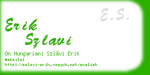 erik szlavi business card