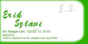 erik szlavi business card